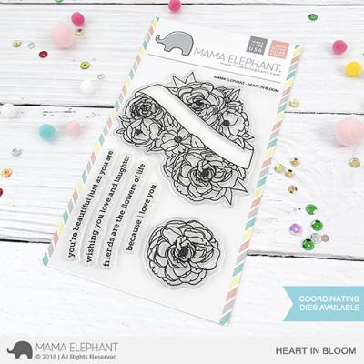Mama Elephant Clear Stamps - Heart In Bloom